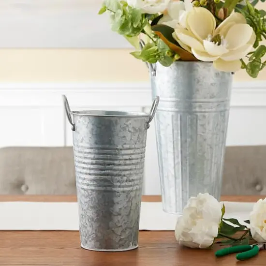 10" Whitewashed Galvanized French Bucket by Ashland&reg; {3}