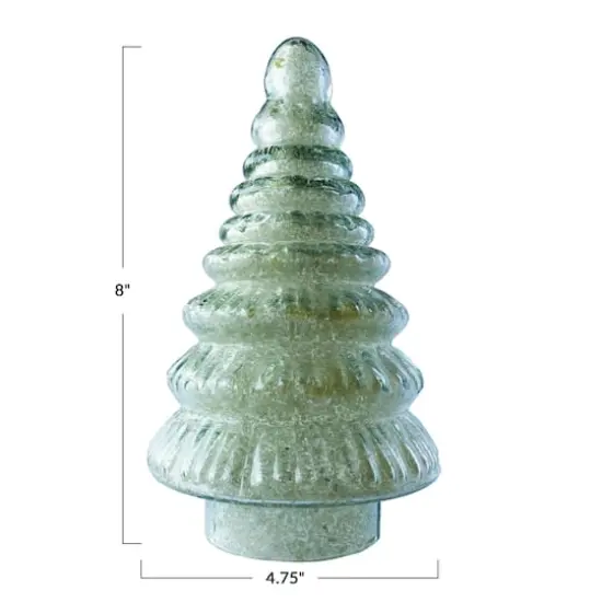 Hello Honey&reg; 8" Clear Embossed Glass Tree with White Seed Beaded Interior {4}