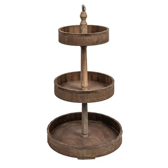 Hello Honey&reg; 27.5" Decorative Wood & Tin 3 Tier Tray {1}