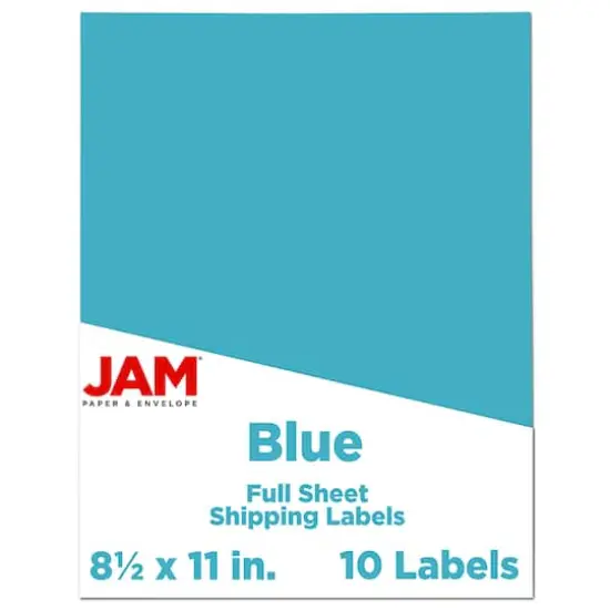 JAM Paper Shipping Labels, 8.5" x 11" Blue {1}