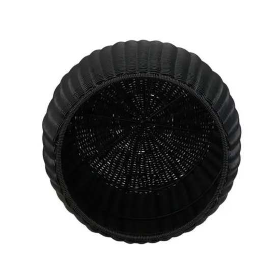 Household Essentials 18" Woven Storage End Table Black {7}