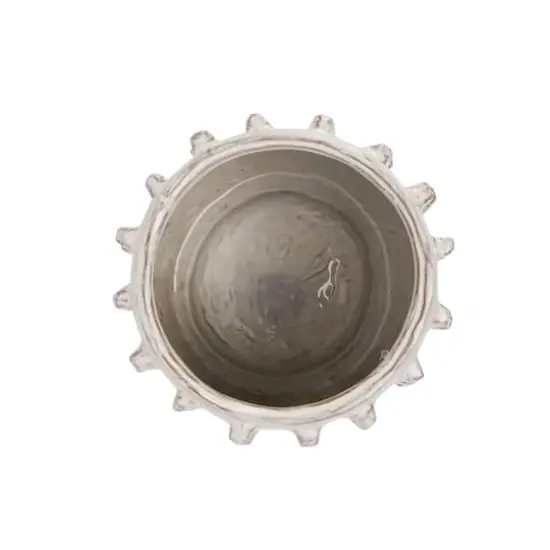 Hello Honey&reg; 11" Ivory Stoneware Sculptural Planter with Raised Dots {3}