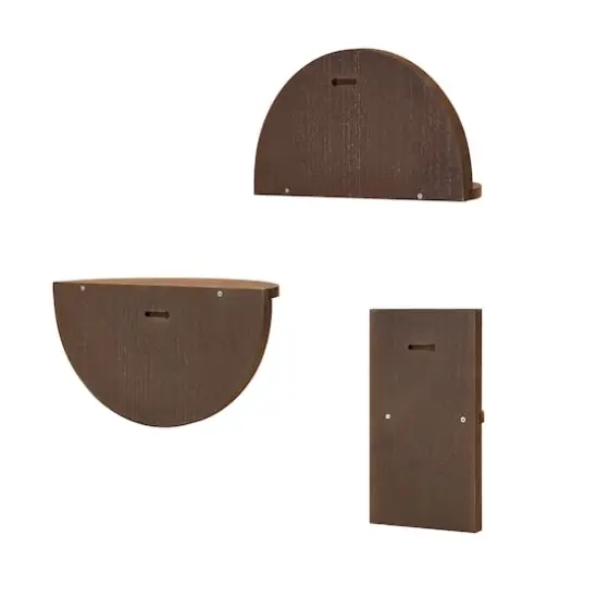 American Art Decor Half Circles Meet Right Angles 4-Piece Shelf Set - 10" x 5.5", 6.25" x 11.75" {7}