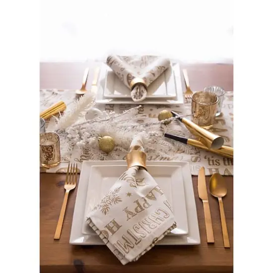 DII&reg; 72" Gold Christmas Collage Table Runner {9}