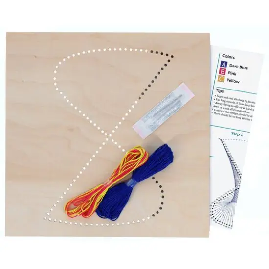 Leisure Arts&reg; Intermediate Vortex Wood Stitched String Art Panel Kit {4}