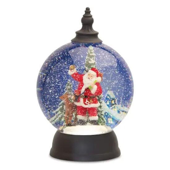 9.25" Santa in Sleigh Scene Snow Globe {1}