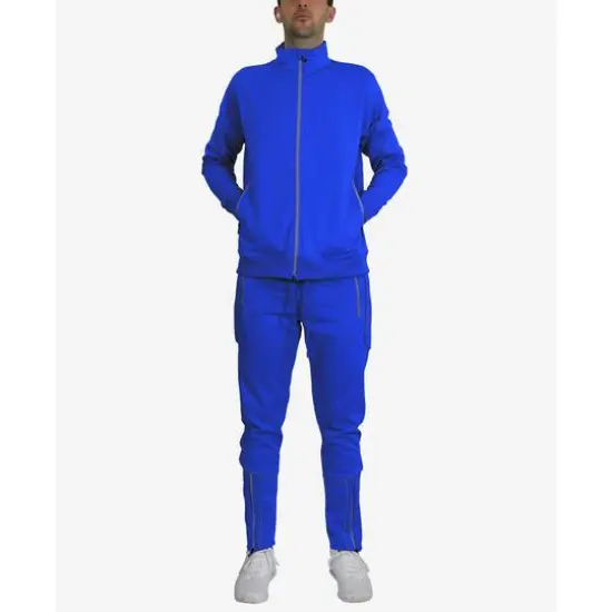 Men's Performance Reflective Track Jacket & Jogger 2-Piece Set Royal {1}