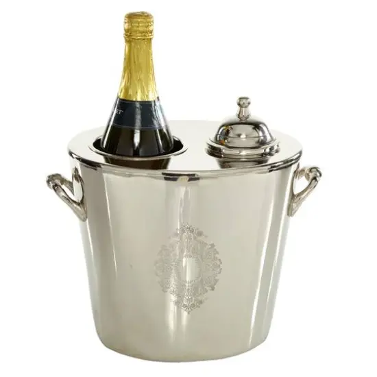 11" Silver Metal Traditional Wine Holder Cooler {1}