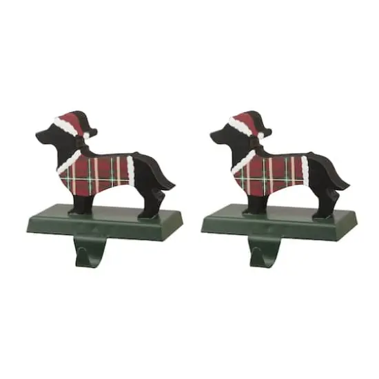 Glitzhome&reg; 6" Wooden & Metal Dachshund Stocking Holder {1}