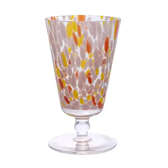 Hello Honey&reg; 5.75" Multicolor Round Stemmed Glass Drinking Glass Set {10}