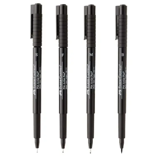 Faber-Castell&reg; PITT&reg; Artist Black Pen Set, 4 Piece {4}