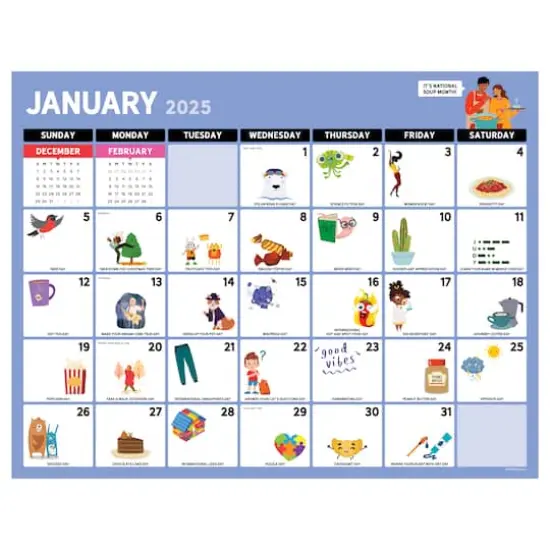 TF Publishing Large 2025 Every Day is a Holiday Monthly Blotter Desk Pad Calendar {1}