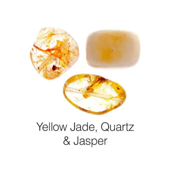 John Bead Earth's Jewels Natural Stone Bead Assortment, 100g Dyed Yellow Jade/Quartz/Jasper {4}