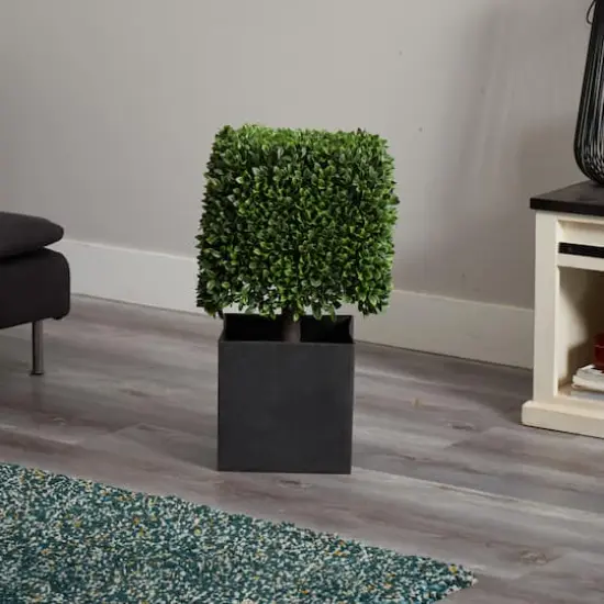 27" Boxwood Artificial Plant in Black Planter {5}