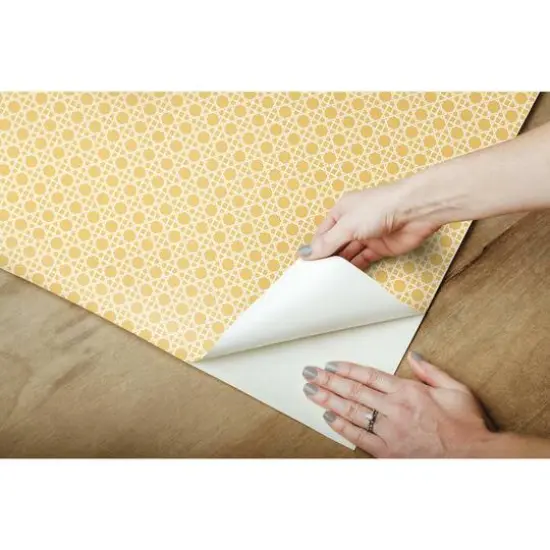 RoomMates Caning Peel & Stick Wallpaper Yellow {10}