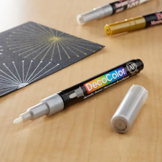 DecoColor&reg; Fine Tip Acrylic Paint Marker Silver {3}