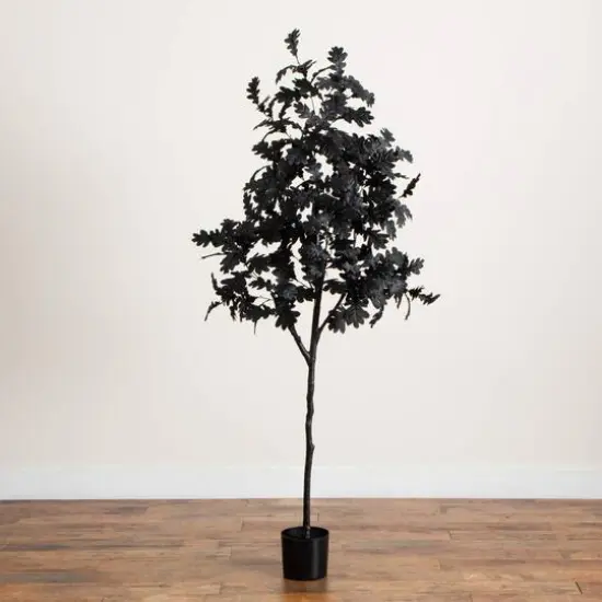 6ft. Artificial Halloween Black Oak Tree {6}