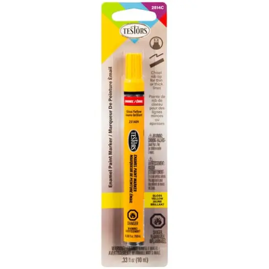 Testors&reg; Glossy Chisel Tip Enamel Marker Yellow {1}