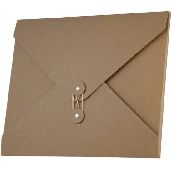 JAM Paper Natural Kraft Button and String Tie Portfolio 9.5" x 12.25" {4}