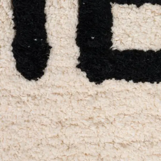Hello Honey® 40" x 27" White & Black Cotton Tufted Nudie Bath Mat {7}
