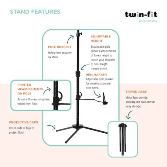 Dritz&reg; Twin-Fit Medium Dress Form with Adjustable Tri-Pod Stand {8}
