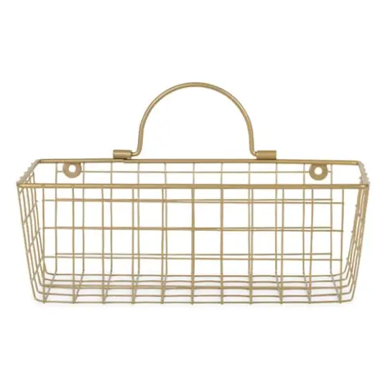 DII&reg; Small Wire Wall Baskets, 2ct. Gold {4}