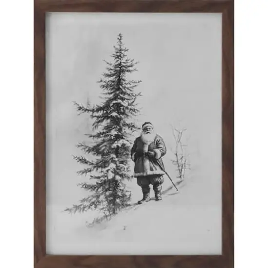 12" x 16" Black & White Santa Sketch with Tree Wall Décor by Ashland® {1}