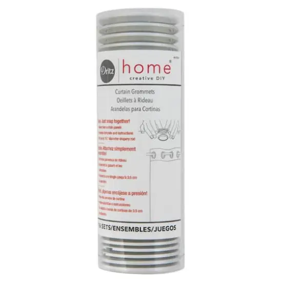 Dritz&reg; Home 1-9/16'' Brushed Silver Curtain Grommets, 16 Sets {1}