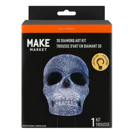 5.5" Skull Light-Up 3D Diamond Art Kit by Make Market&reg; {1}