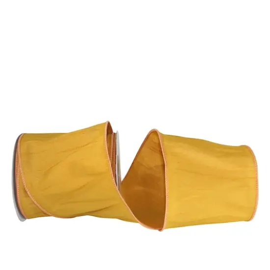 Reliant 4" x 10yd. Dupioni Supreme Wired Ribbon Mustard {1}
