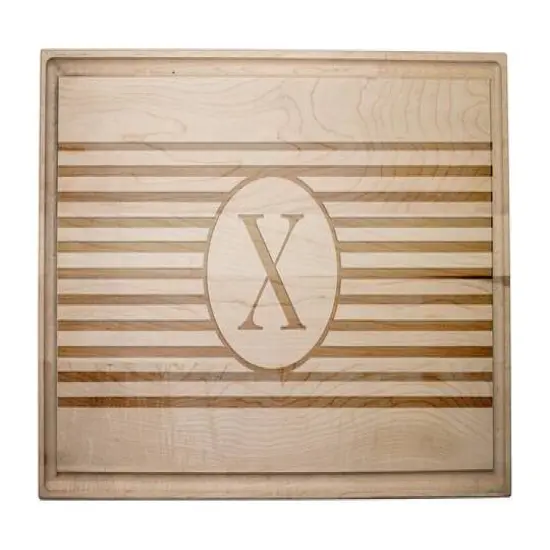 Stripe Monogram Maple Cutting Board X {1}