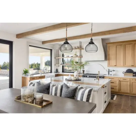 Hello Honey® Robert Stevenson Lighting Martha 26" Black Woven Metal & Natural Rope Ceiling Light {4}