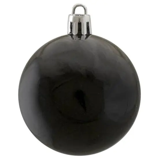60ct Matte Jet Black Shatterproof Ball Ornaments {6}