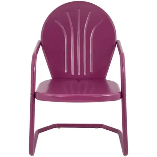 34" Outdoor Retro Tulip Armchair Purple {8}