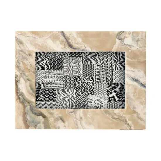 Hello Honey&reg; Marbled Cream Color Finish Resin & MDF 4" x 6" Tabletop Frame {1}