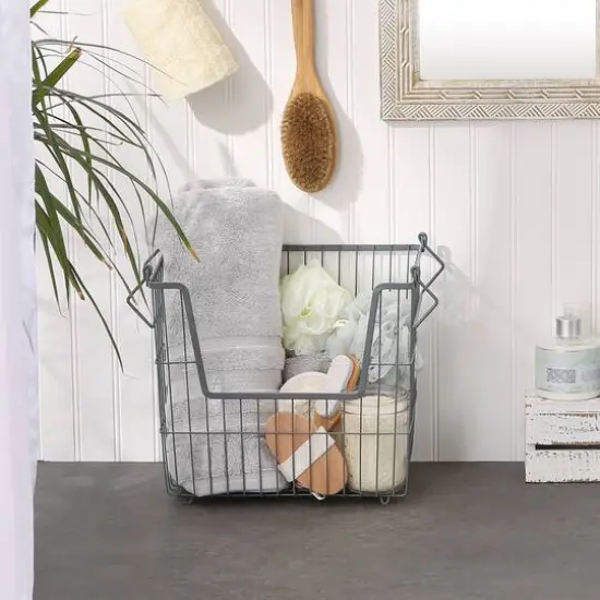 DII&reg; Large Rectangle Metal Basket Cool Gray {4}