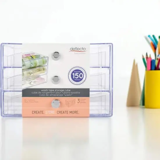 Deflecto&reg; Clear Washi Tape Storage Cube {9}