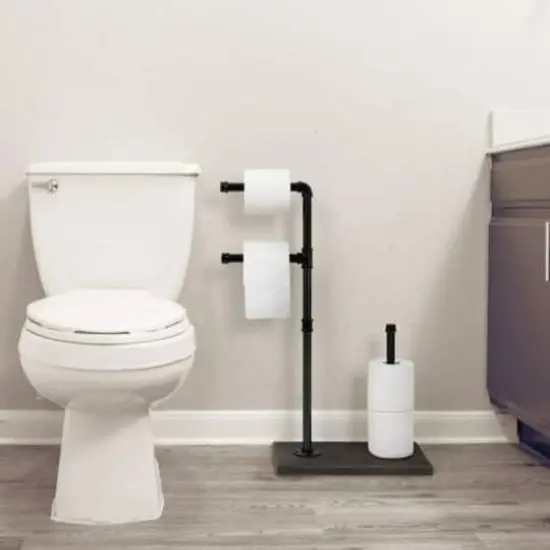 Black Commercial Toilet Paper Holder with Shelf {7}
