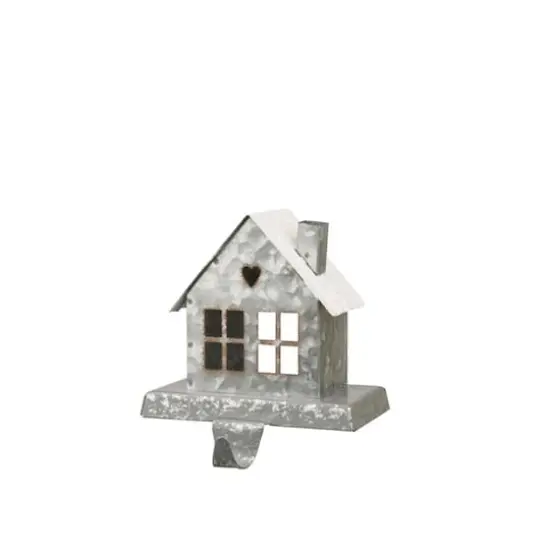 Glitzhome&reg; 6" Galvanized House Stocking Holder {1}