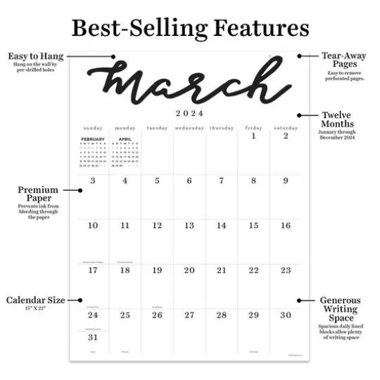 TF Publishing 2024 Large Art Poster Wall Calendar {4}