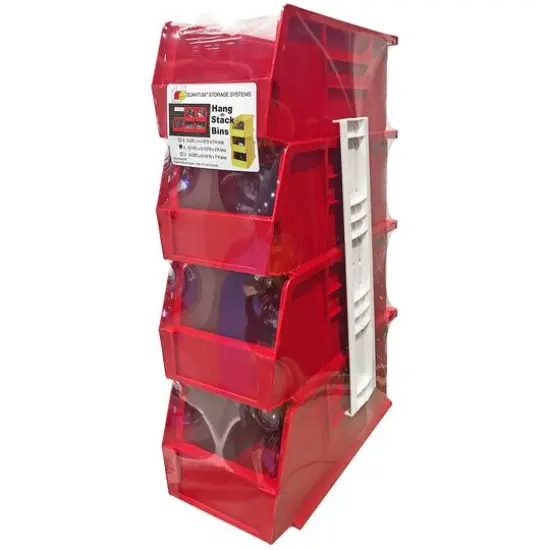 Quantum Storage Systems® ULTRA Stack & Hang 4 Bin Set Red {1}