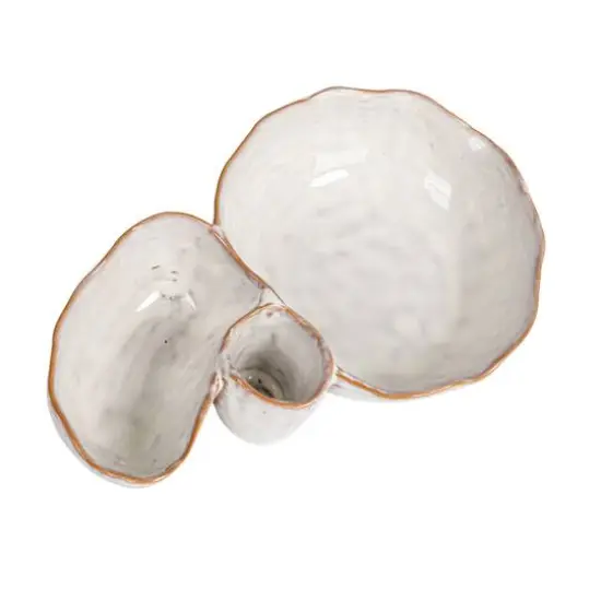 Hello Honey&reg; 8" White Tri-Section Stoneware Dish {1}