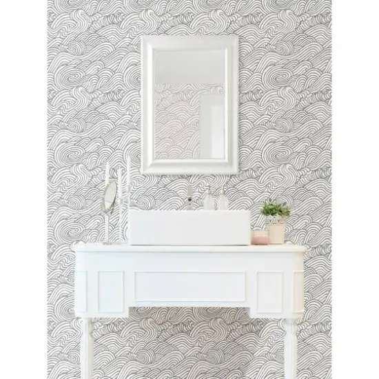 NuWallpaper Gray Saybrook Peel & Stick Wallpaper {4}