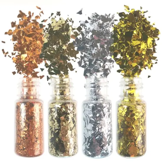 Blue Moon Studio&trade; UV Resin Craft Metallic Glitter Flakes Set {3}