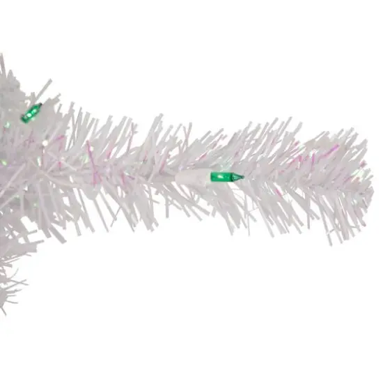 2ft. Pre-Lit White Rockport Pine Artificial Christmas Tree, Green Lights {3}