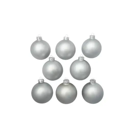 Whitehurst 8ct. 3.25" Matte Glass Ball Ornaments Silver Matte {3}