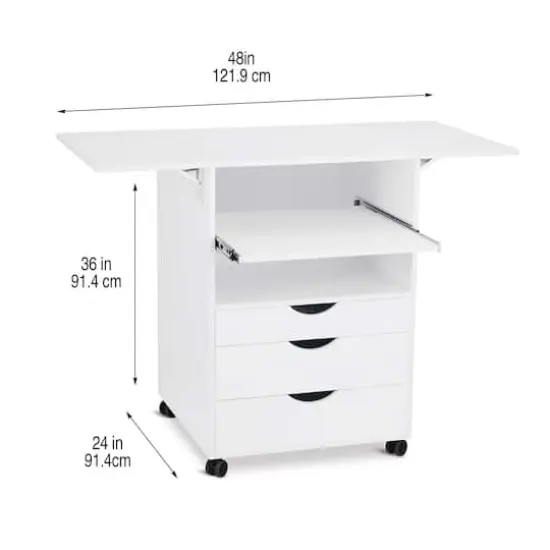 48" White Expandable Mobile Workstation by Simply Tidy&reg; {4}