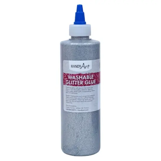 Handy Art&reg; 8oz. Washable Glitter Glue, 6ct. Silver {4}
