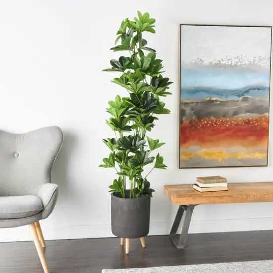 5ft. Potted Green Faux Foliage Artificial Money Tree {9}