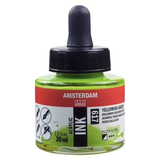 Amsterdam Acrylic Ink, 1oz. 617 Yellowish Green {1}